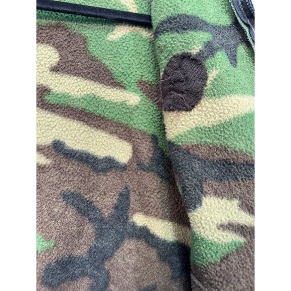 Vintage Saftbak Camo Fleece Jacket Mens S/M Green Brown - Picture 10 of 16